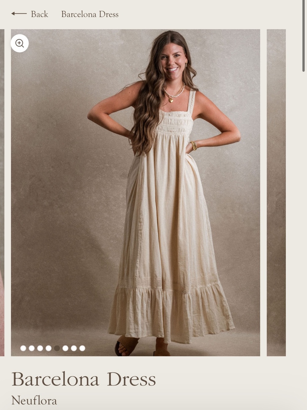 Neuflora Barcelona Maxi Dress in Cream